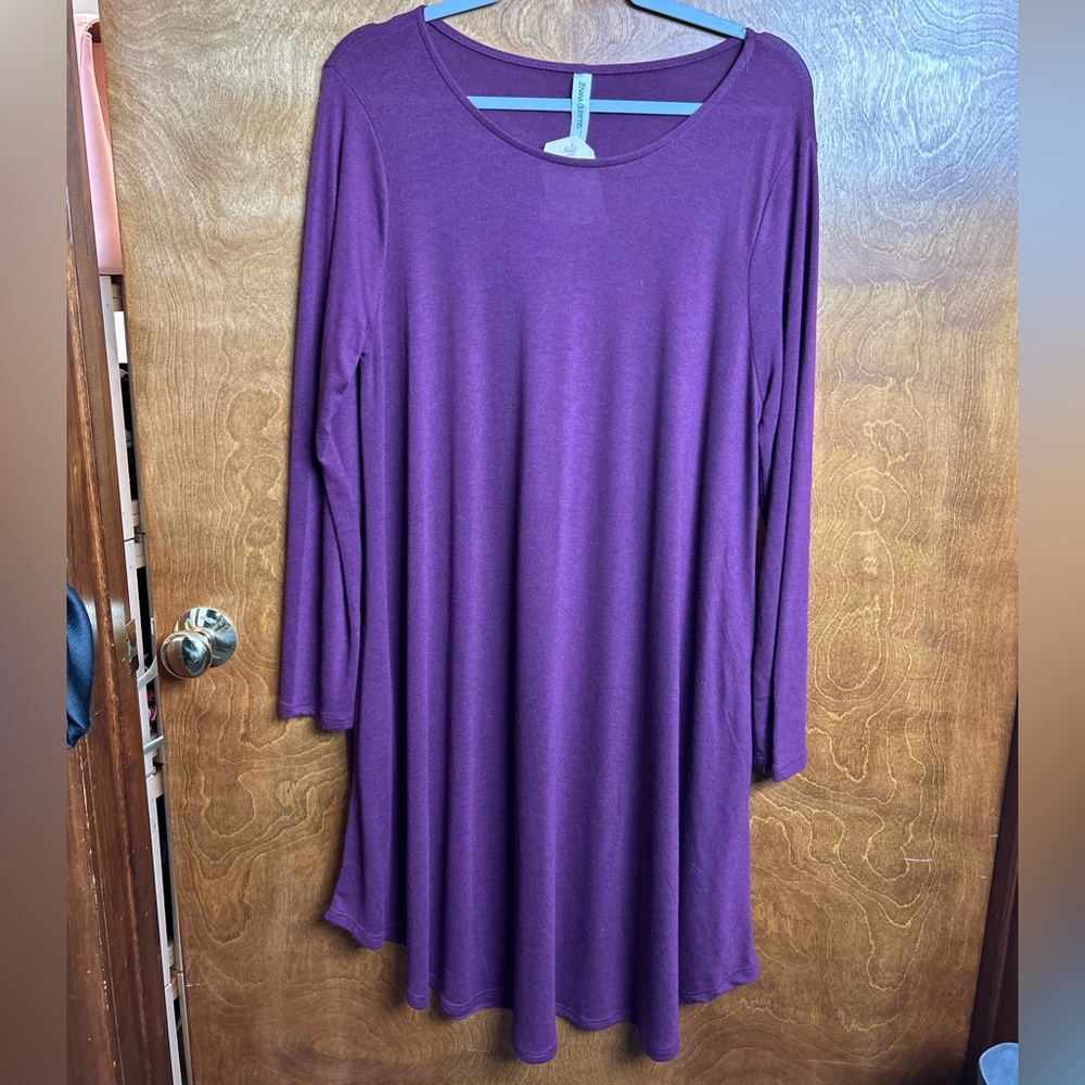 Zenena Long Sleeve Purple Dress